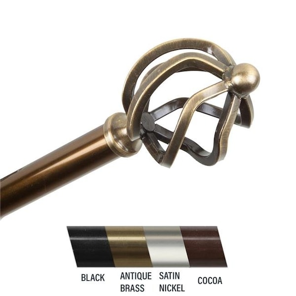 Central Design Central Design 4842-484 Giro 0.81 in. Curtain Rod; 48-84 in. - Antique Brass 4842-484 - main